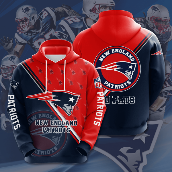 New England Patriots 3D design polyester pullover hoodie