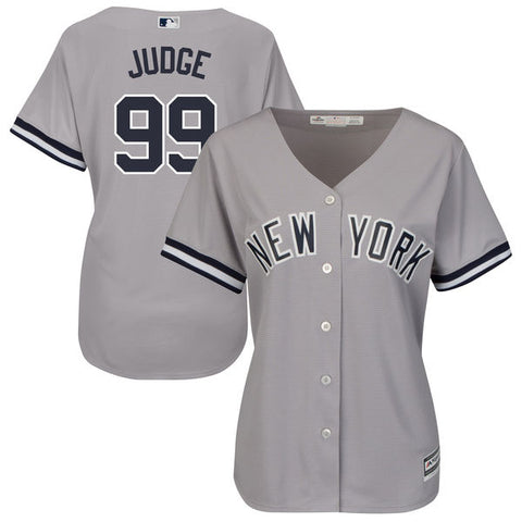 New York Yankees Aaron Judge  Women's Majestic Road Gray Cool Base  Player Jersey - Sports Nut Emporium