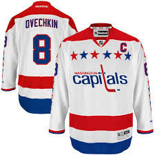 Alex Ovechkin Washington Capitals # 8  White Stitched NHL Jersey - Sports Nut Emporium