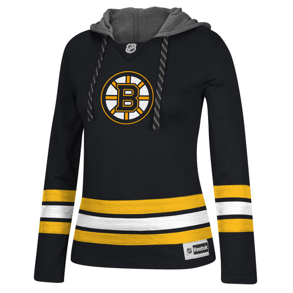 Boston Bruins  Women's Jersey Pullover Hoodie - Black - Sports Nut Emporium