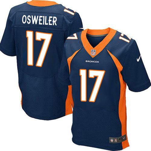 Brock Osweiler Navy Blue Denver Broncos Men's Stitched NFL Elite Jersey - Sports Nut Emporium