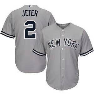 Derek Jeter  #2 new York Yankees away jersey (grey) - Sports Nut Emporium