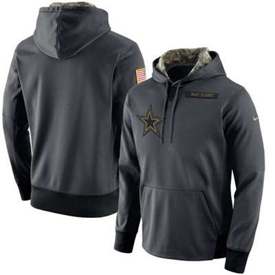 Dallas Cowboys 2017 Men's Nike Anthracite Salute to Service Player Performance Hoodie - Sports Nut Emporium