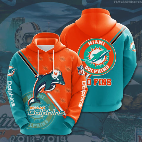 Miami Dolphins 3D design pullover hoodie