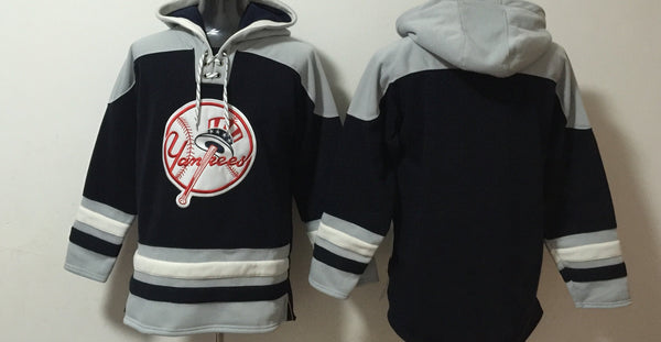 New York Yankees Hockey Style Team Navy Blue Pullover Hoodie