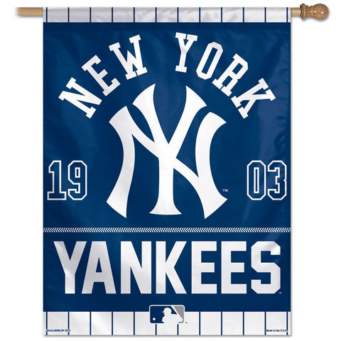 new York Yankees year of Inception vertical Flag - Sports Nut Emporium