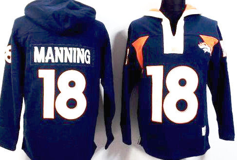 Payton Manning Blue Pullover Jersey Hoddie - Sports Nut Emporium