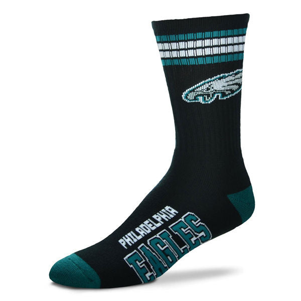 Philadelphia Eagles 4-Stripe Deuce Color Performance Crew Socks - Sports Nut Emporium