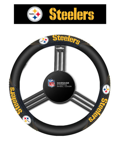 Pittsburgh Steelers Massage grip Steering Wheel Cover - Sports Nut Emporium
