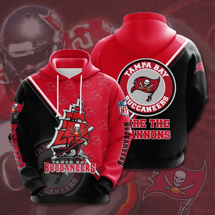 Tampa Bay Buccaneers 3D design light weight pullover hoodie