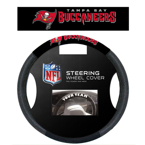 Tampa Bay Buccaneers Poly Suede Steering Wheel Cover - Sports Nut Emporium