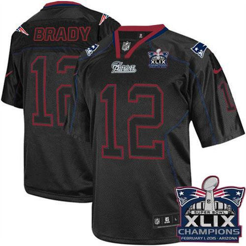 Tom Brady Lights Out Black  New England Patriots Men's Nike  Elite Jersey - Sports Nut Emporium