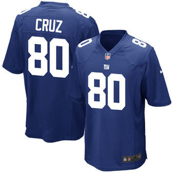Victor Cruz   New York Giants Men's Stitched NFL Nike  Elite Jersey (blue) - Sports Nut Emporium