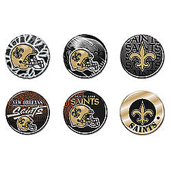 New Orleans 6 pack buttons - Sports Nut Emporium