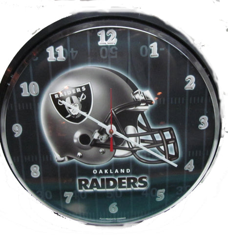 Oakland Raiders Round Wall Clock - Sports Nut Emporium
