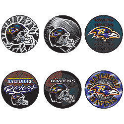 Baltimore Ravens 6 pack buttons - Sports Nut Emporium