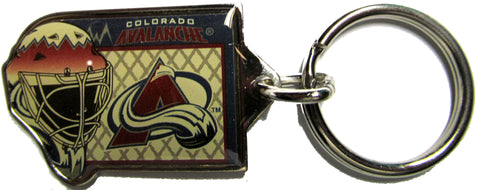 Colorado Avalanche Goalie mask brass key ring - Sports Nut Emporium
