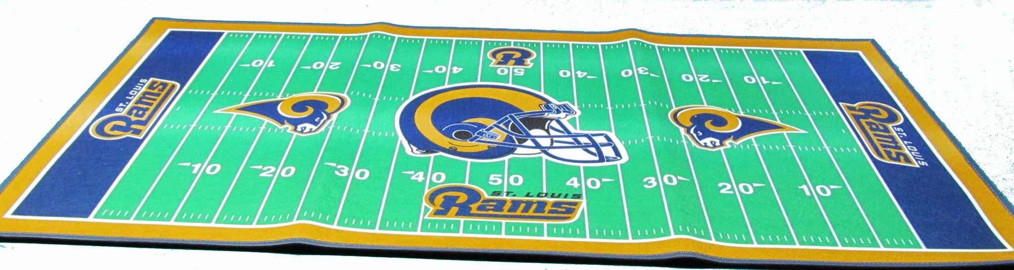 St Louis Rams 28 X 52" football field throw rug - Sports Nut Emporium