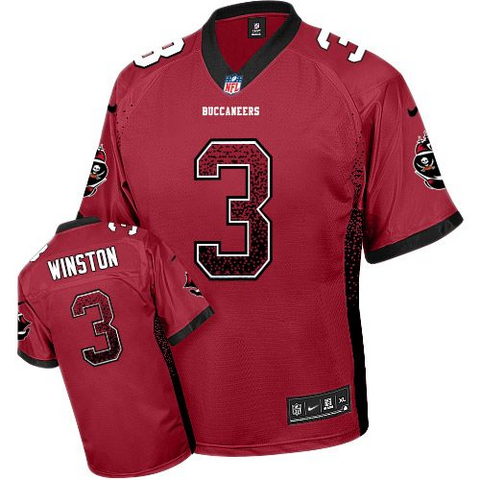 Tampa Bay Buccaneers Mens Jameis Winston Red Stitched NFL Elite Drift
