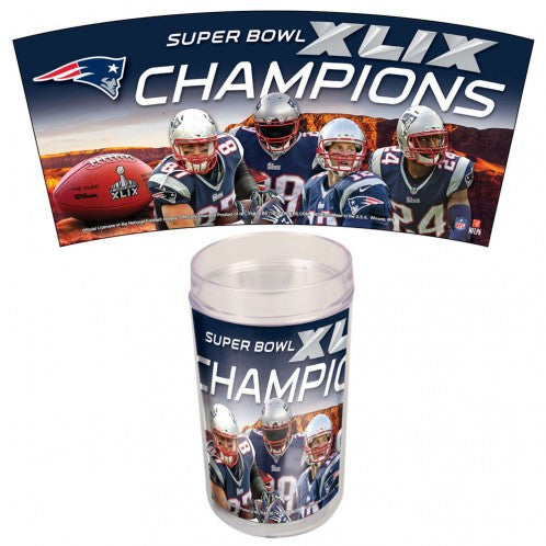 Super Bowl Champions New England Patriots Tumbler Set of 4 16 oz - Sports Nut Emporium