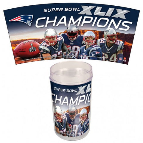 Super Bowl Champions New England Patriots Tumbler Set of 4 16 oz - Sports Nut Emporium