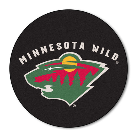 Minnesota Wild puck shaped floor mat - Sports Nut Emporium