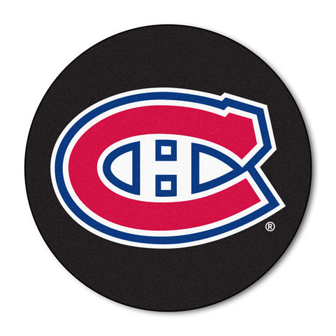 Montreal Canadiens puck shaped floor mat - Sports Nut Emporium