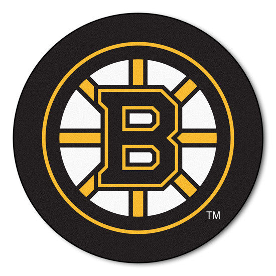 Boston Bruins puck shaped  floor mat - Sports Nut Emporium