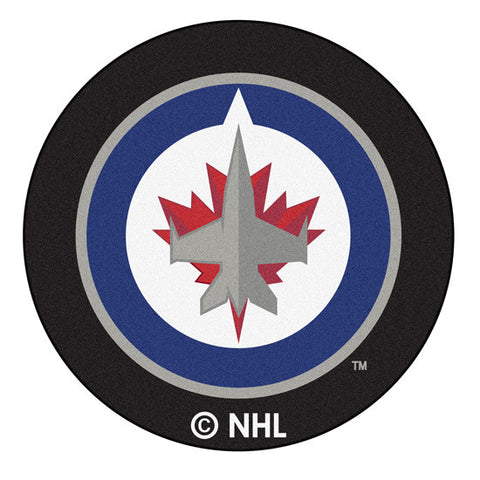 Winnipeg Jets puck shaped floor mat - Sports Nut Emporium