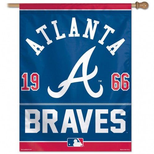 Atlanta Braves year of Inception Vertical Flag - Sports Nut Emporium