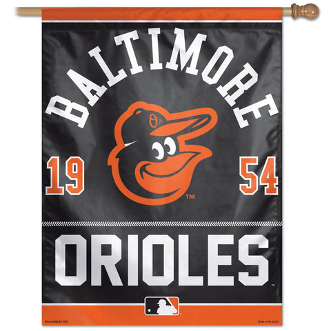Baltimore Orioles year of Inception vertical Flag - Sports Nut Emporium