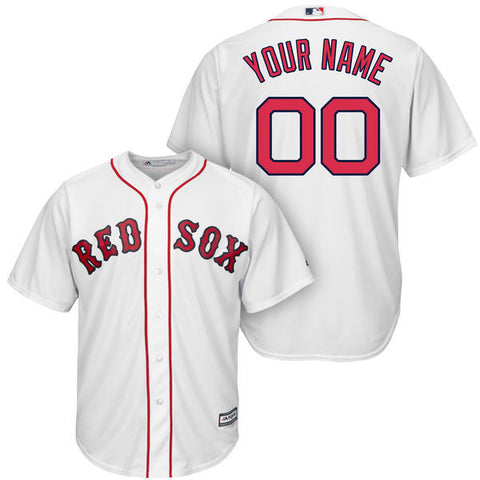 Boston Red Sox Men's Majestic white custom jersey - Sports Nut Emporium