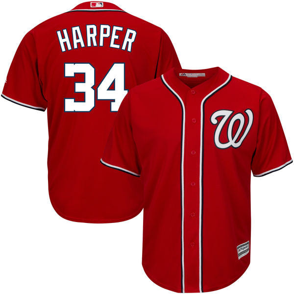 Bryce Harper Men's Washington Nationals Majestic Red Alternate Cool Ba