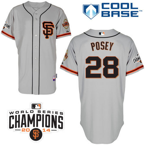 Buster Posey Grey  San Fransisco Giants Cool Base jersey - Sports Nut Emporium