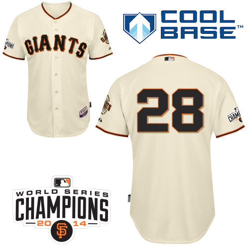 Men's San Francisco Giants Buster Posey Majestic Cream Official Team Cool  Base Player Jersey