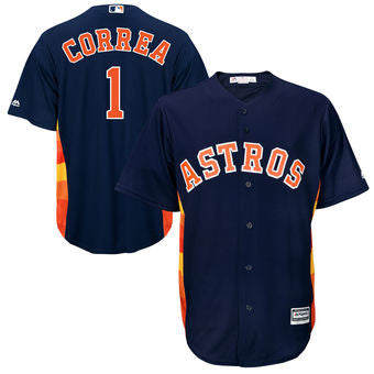 Carlos Correa Majestic  Men's Houston Astros Navy Alternate Cool Base Player Jersey - Sports Nut Emporium