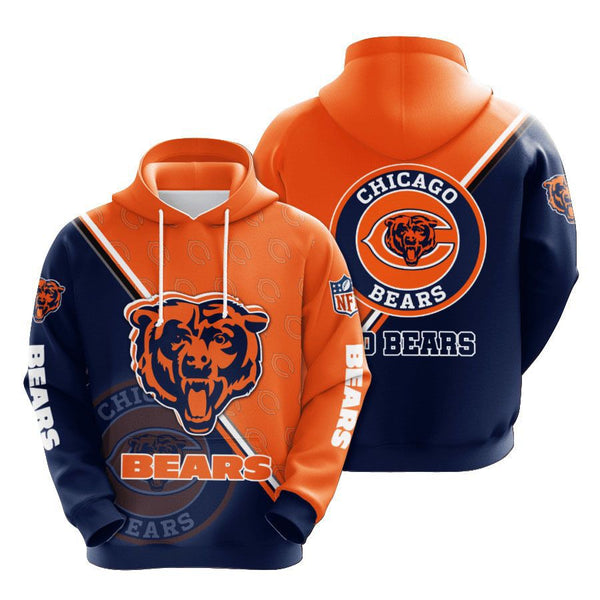 Chicago Bears 3D design pullover hoodie