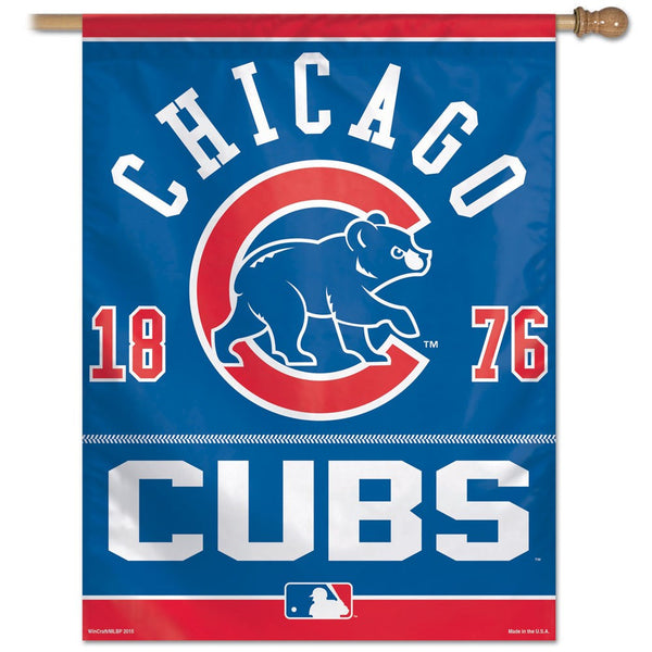 Chicago Cubs Year of Team Inception vertical Flag - Sports Nut Emporium