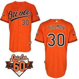 Chris Tillman Baltimore Orioles # 30  1954-2014 60th Anniversary Orange  Cool Base Stitched MLB Jersey - Sports Nut Emporium