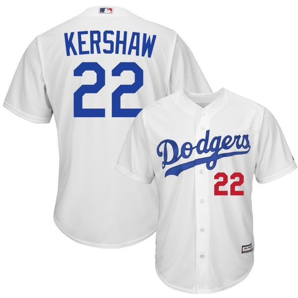 Clayton Kershaw MLB Dodgers  Stitched White MLB Jersey - Sports Nut Emporium