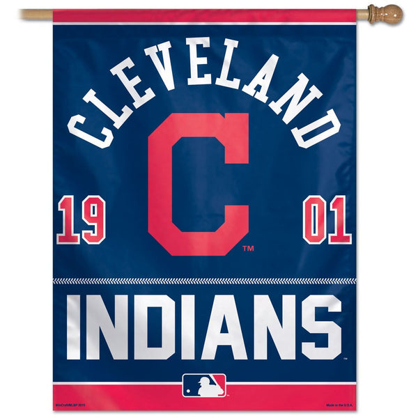 Cleveland Indians Year Of Inception Vertical Flag - Sports Nut Emporium