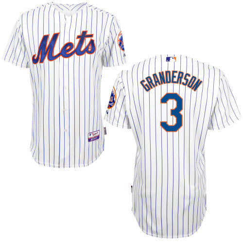 Curtis Granderson New York Mets #3 White(Blue Stripe) Home Cool Base Stitched MLB Jersey - Sports Nut Emporium