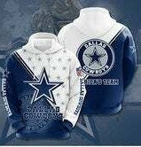 Dallas Cowboys  3D design  light weight pullover hoodie