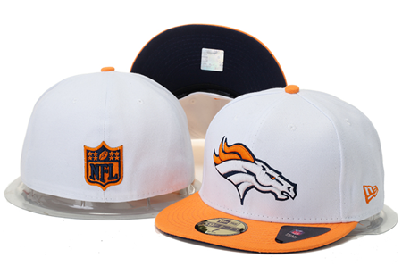 Denver Broncos 59 Fifty White Fitted Hat - Sports Nut Emporium