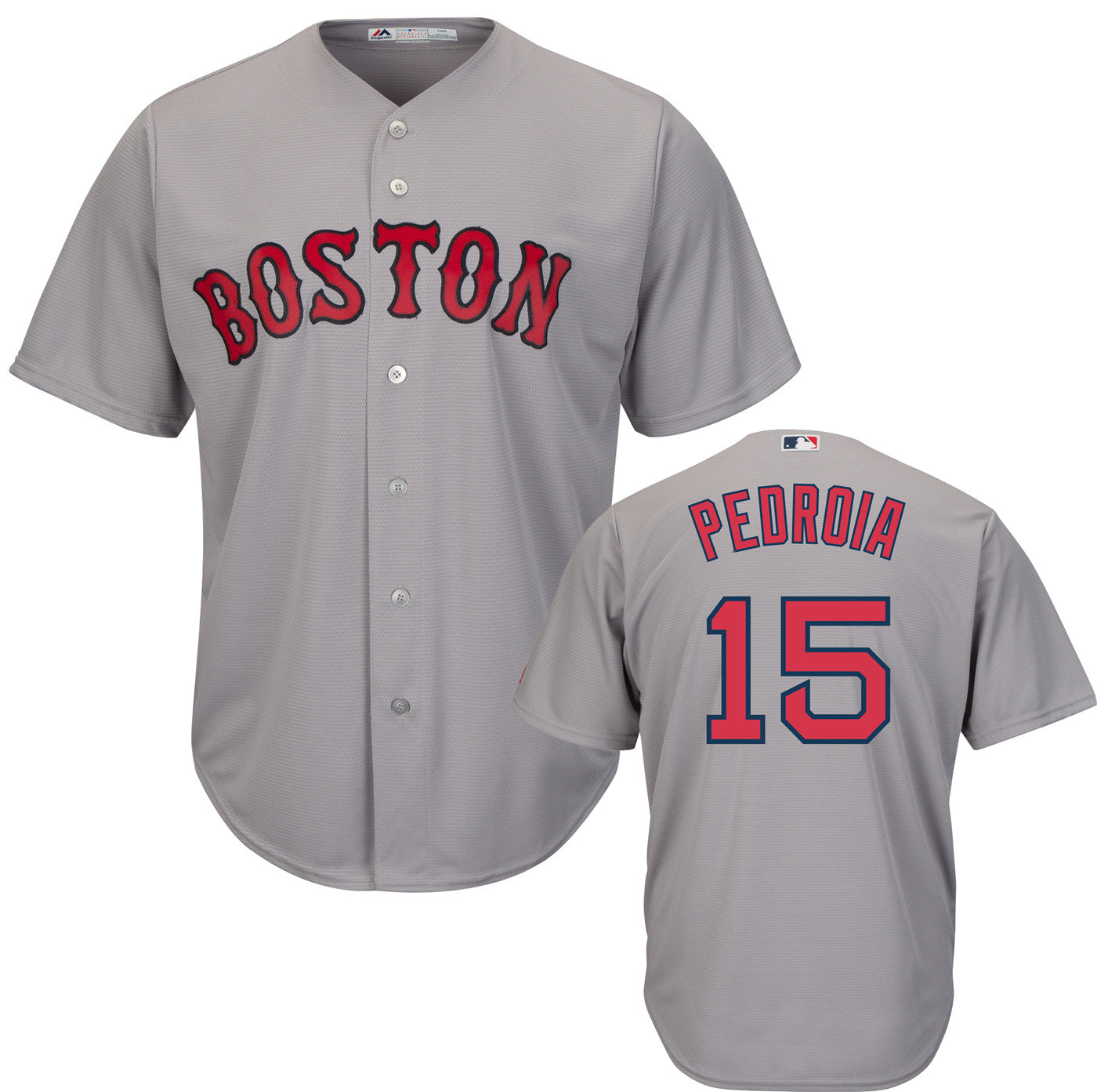 Dustin Pedroia Red Sox Men's Majestic Road Gray Flex Base Collection Player  Jersey