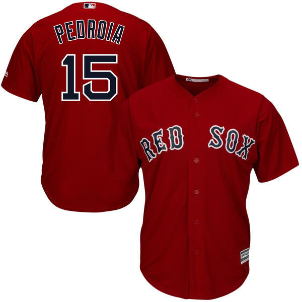 Dustin Pedroia Men's Cool Base Boston Red Sox Majestic Scarlet Jersey