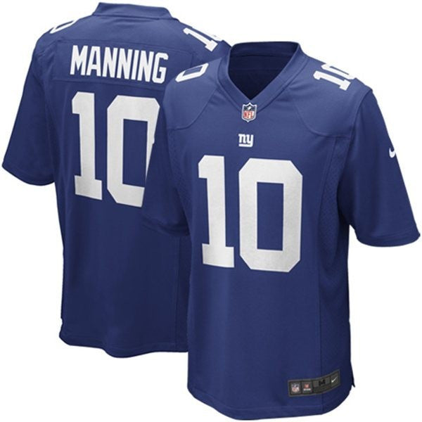 Nike New York Giants No10 Eli Manning Royal Blue Team Color Men's Stitched NFL Helmet Tri-Blend Limited Jersey