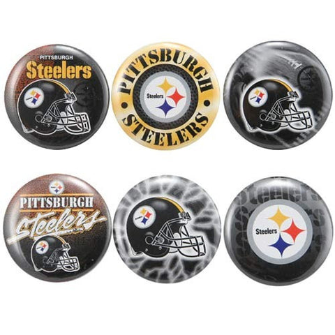 Pittsburgh Steelers 6 pack buttons - Sports Nut Emporium