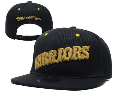 Golden State Warriors Black Snap Back Hat - Sports Nut Emporium