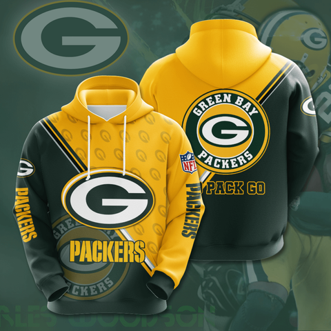 Green Bay Packers 3D design pullover hoodie